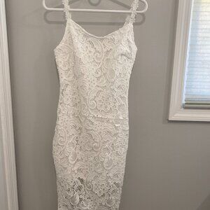 Amazon White Lace Dress XS
